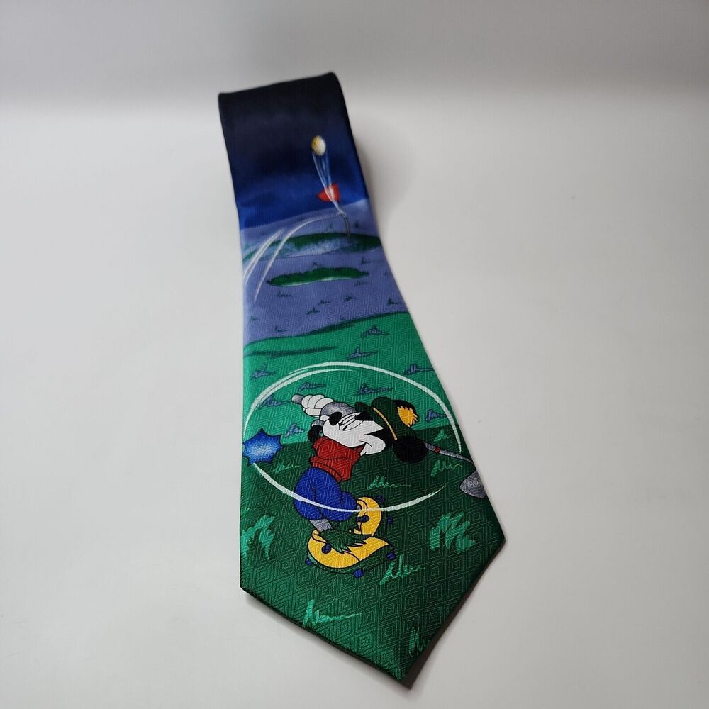 Disney Mickey Unlimited Mickey Mouse Men’s Neck Tie Blue Golf Mickey Theme